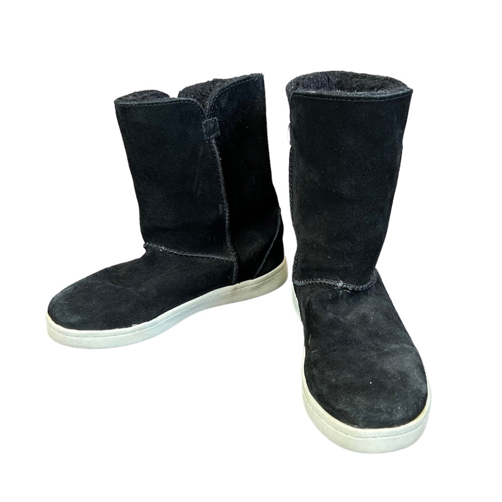 Bearpaw Delaney Cow Suede Wool Blend Lining Footbed Calf Length Boots 6